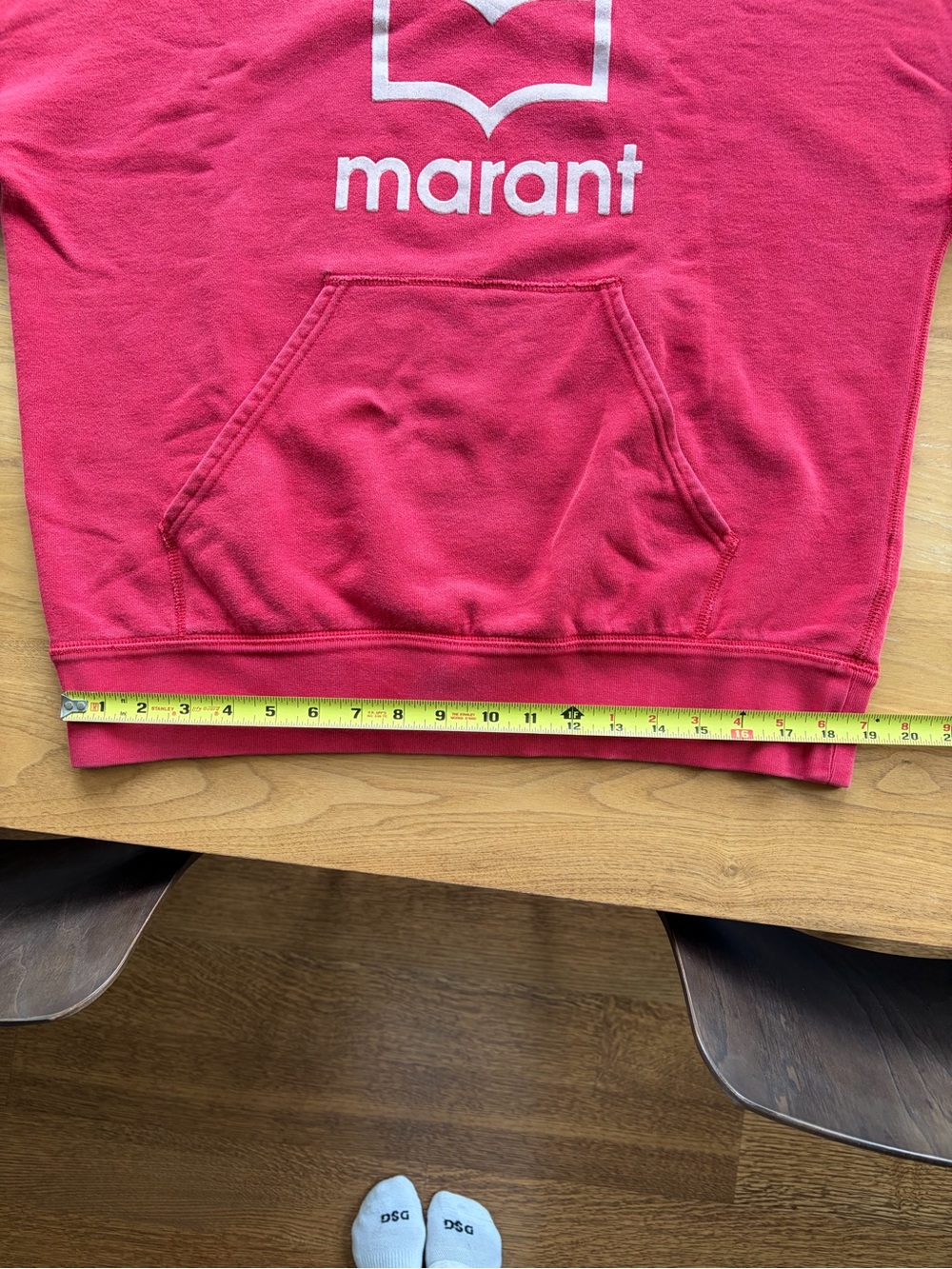 Isabel Marant Etoile, Mansel logo hoodie sweatshirt in red, size 38 *altered* - Picture 11 of 11